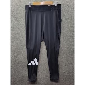 Adidas Full Leggings Women's 3X Black Long Tight Mid Rise Stretch Logo NWT